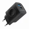 USB-A USB-C lādētājs 20W PowerDelivery Quick Charge 3.0, melns