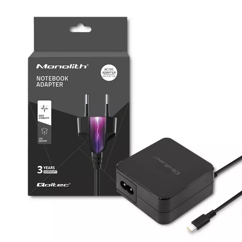 Qoltec 51027 Lādētājs | 65W | 5-20.3V | 2-3.25A | USB Type-C | PD
