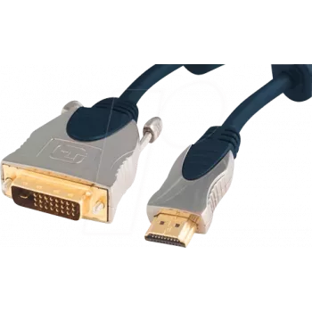 Video kabeļa adapteris ShiverPeaks SP77481 1.5 m HDMI A tips–DVI-D zili hromēts