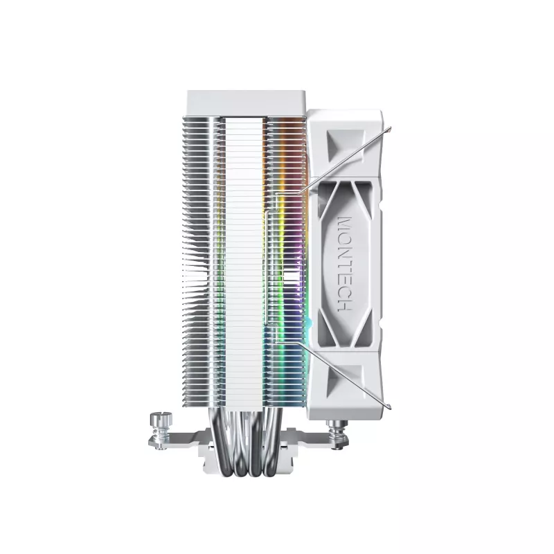 Gaisa dzesētājs Montech NX400 ARGB 120 mm balts — 270 W TDP, FDB, 156×74×120 mm
