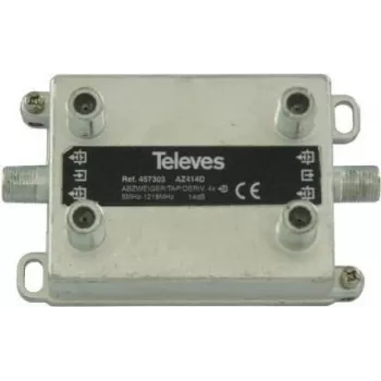 Sadalītājs Televes AZ414D 4 ceļu 14 dB, frekvence 5–1218 MHz