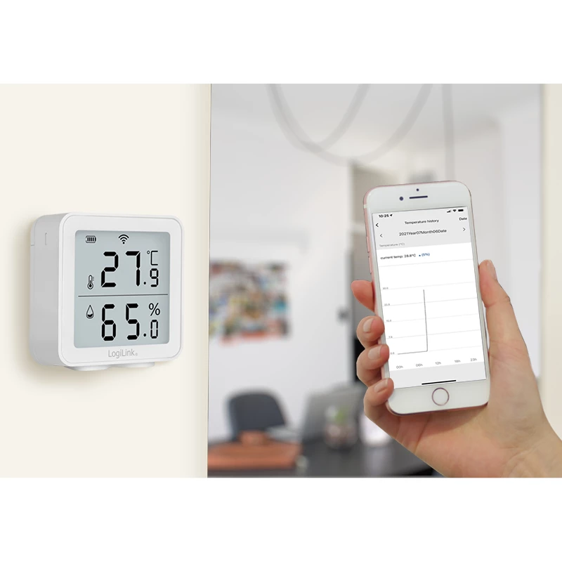 LogiLink SC0116 higrometrs psihrometrs iekštelpām elektronisks balts digitāls