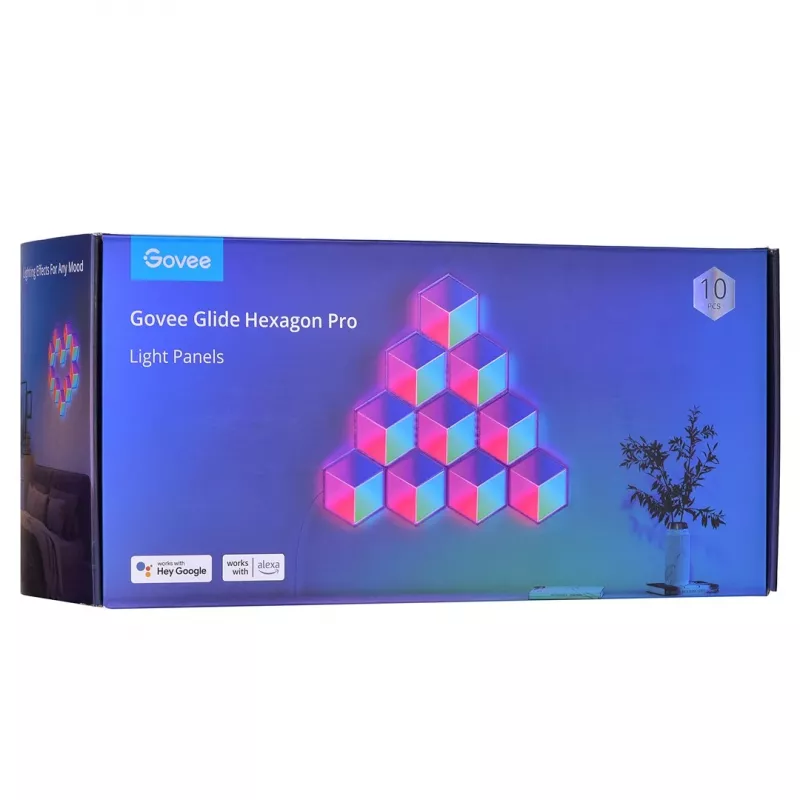 LED viedais panelis Govee B6066 Hexa Pro RGBIC Bluetooth Wi‑Fi 10gab.