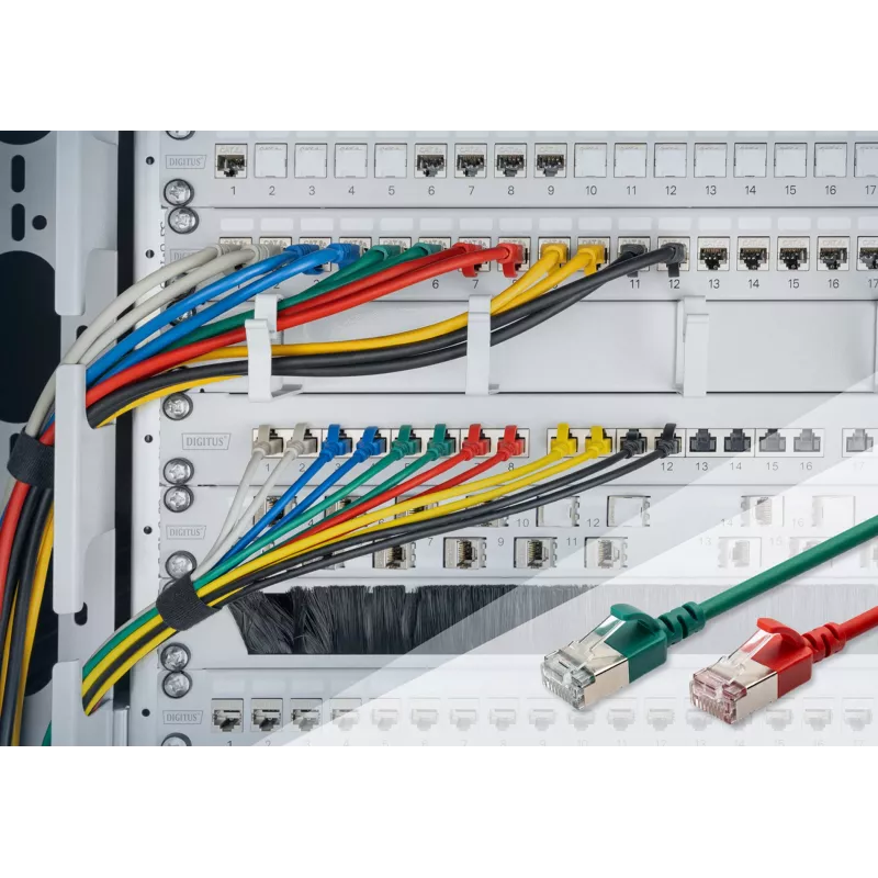 komutācijas kabelis Digitus CAT 6A EA klase F/FTP 5m Melns