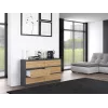 Kumode Top e Shop M6 140 ANT/ART, 6 atvilktnes, Antracīta ozols, 1380×750×400 mm