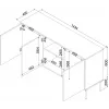 Kumode cama meble INSERTO 3D 143,5×40×80 cm melna ar LED, skaidu plātne, 16 mm rāmis