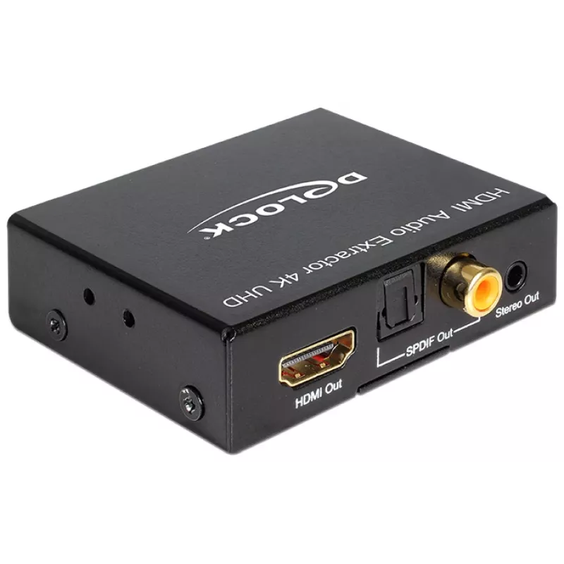 HDMI stereo / 5.1 kanālu audio ekstraktors 4K, adapteris melns
