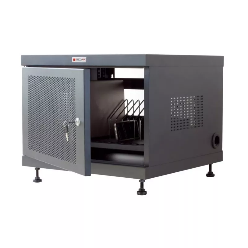 Statīva plaukts TECHLY 367652 kabeļu organizators ar 3M līmējošu stiprinājumu, tērauds, 550×550×410 mm, melns