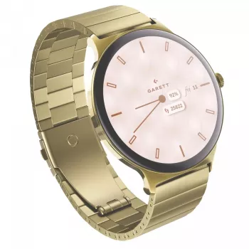 Viedpulkstenis Garett Verona 2 Gold Steel ar Bluetooth un sirdsdarbības monitoru