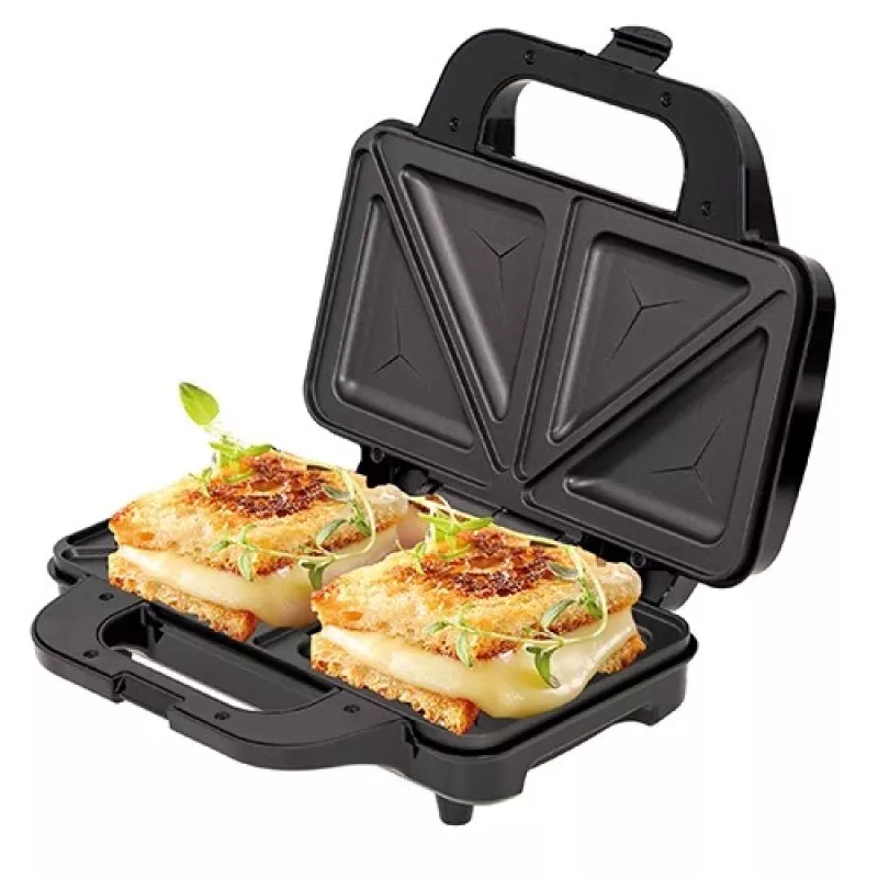 Sviestmaižu automāts Adler AD 3043, 1300 W, nepiedegošas plāksnes, 2 sviestmaizes, 285×152 mm cepamā virsma, melns
