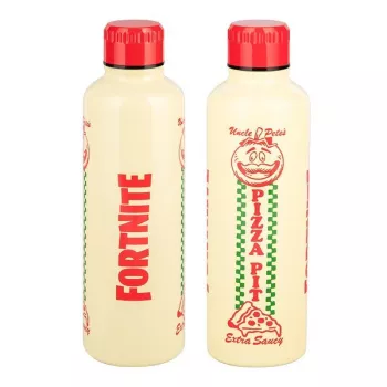 Sporta ūdens pudele Paladone Fortnite Metal PP14736FO 500 ml, metāla apdare, aizskrūvējams vāciņš