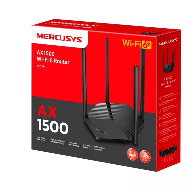 Mercusys AX1800 Divjoslu WiFi 6 maršrutētājs