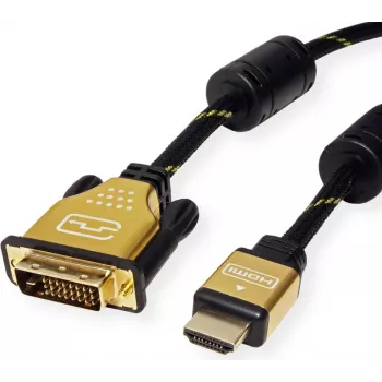 ROLINE 11.04.5896 Video kabeļa adapteris 1,5 m HDMI A tipa (standarta) DVI-D melns - zelts (11.04.5896)