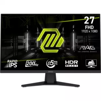 MSI MAG 274FDE Gaming-Monitors 68.6 cm (27 inch), melns, FullHD, Rapid-IPS, HDR Ready, Adaptive-Sync, 200Hz Panel (9S6-3CE41H-002)