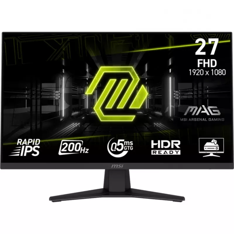 MSI MAG 274FDE Gaming-Monitors 68.6 cm (27 inch), melns, FullHD, Rapid-IPS, HDR Ready, Adaptive-Sync, 200Hz Panel (9S6-3CE41H-002)