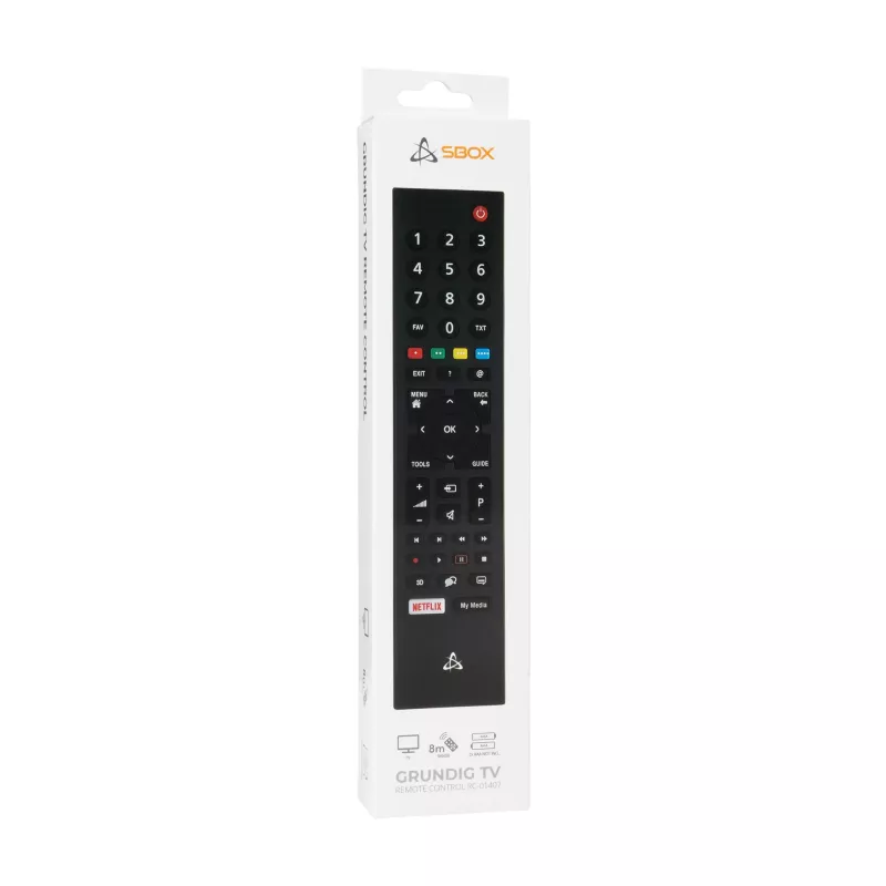 SBOX tālvadības pults RC-01407 — rezerves tālvadības pults Grundig televizoriem, universāla savietojamība ar vairākiem modeļiem