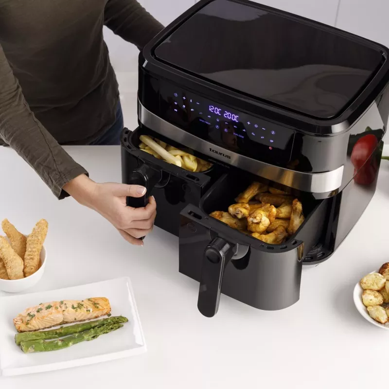 Taurus Air Fry Digital Duo Double 9 L 2200 W karstā gaisa fritieris Melns