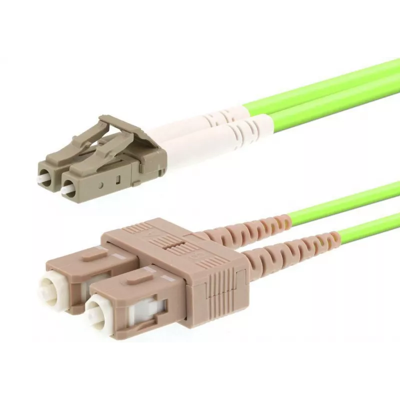 Šķiedru optikas kabelis LOGON AL5LCSC10I/5I OM5 10 m LC–SC 50 µm pilns duplekss gaiši zaļš