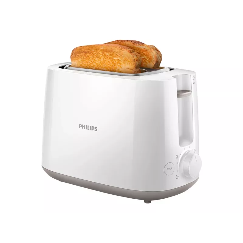 Tosteris Philips Daily Collection HD2581/00 — 2 šķēlēm, 830 W, 8 apbrūnināšanas līmeņi, balts