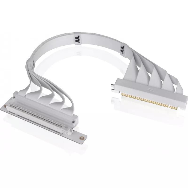 Thermaltake PCI-E 4.0 Dual 90 grādu rizera kabelis, 40 cm, balts (AC-077-CO6OTN-C1)