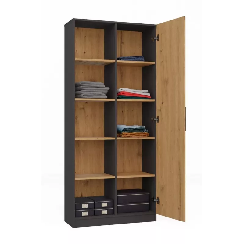 Office bookcase top e shop RD-80 ANT/ART KPL, 10 shelves, particle board, 800×300×1820 mm