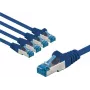 Goobay CAT 6A komutācijas kabelis S/FTP PiMF 5 m zils 5er komplekts - vara vadītājs CU (67532)