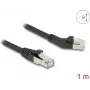 Tīkla kabelis DeLOCK RJ45 Cat.6A 45° pa kreisi leņķots uz taisnu 1 m melns