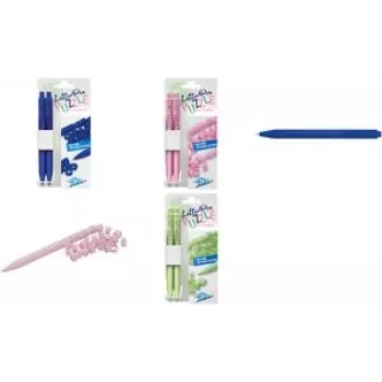 Lodīšu pildspalvu komplekts WEDO LetterPen PUZZLE 2 gab., piparmētru — uzpildāma lodīšu pildspalva, gluda rakstīšana