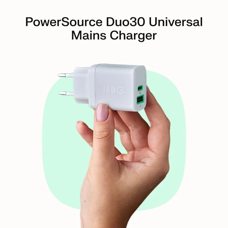 Strāvas adapteris zaļa Cell PowerSource Solo30 30W balts — USB-C lādētājs, 30W jauda