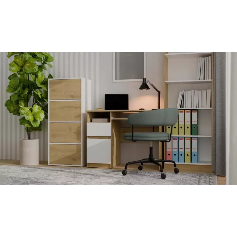 ALMA kumode balts/artisan ozols