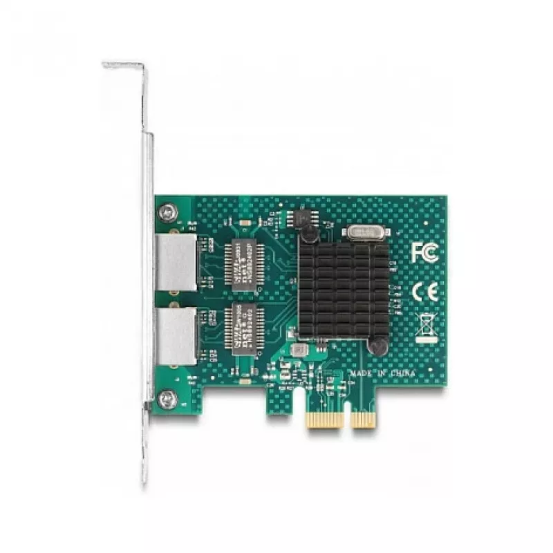 DeLOCK PCI Express x1 karte uz 2 x RJ45 Gigabit LAN BCM pelēka