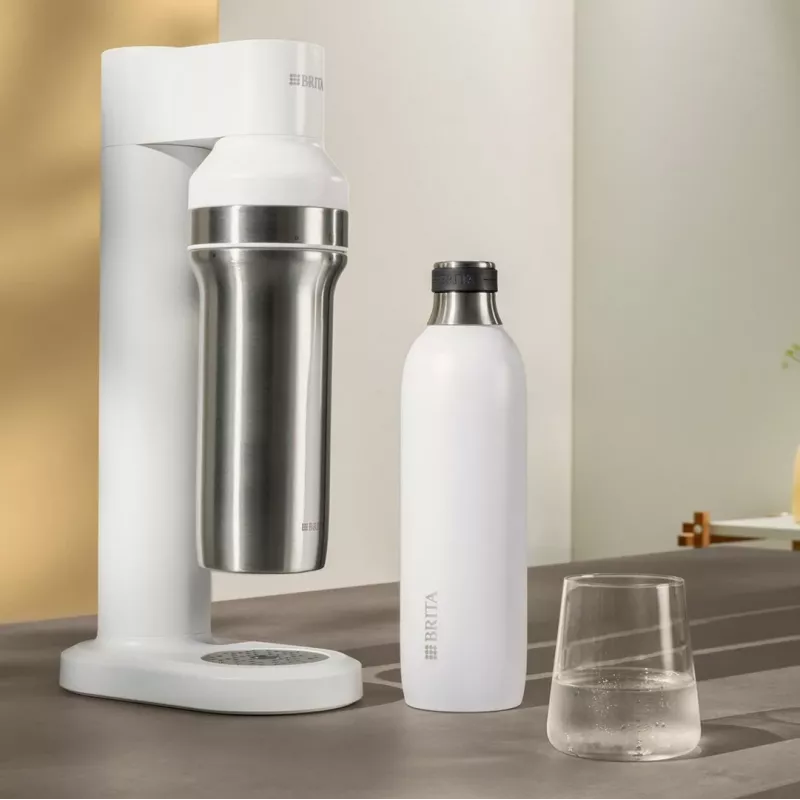 Pudele gāzētājam BRITA 1046735 — nerūsējošais tērauds, 1 L, 93 mm Ø, 305 mm augstums