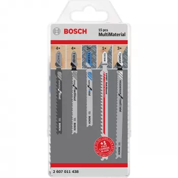 Bosch 2 607 011 438 finierzāģa/figūrzāģa/atgriezējzāģa asmens Finierzāģa asmens Karbīda 15 gab.