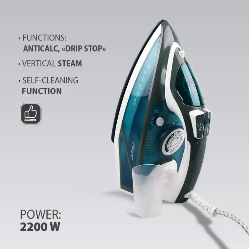 Tvaika gludeklis Maestro MR-304C, 2200 W, balts/zils — tvaika gludeklis mājas lietošanai