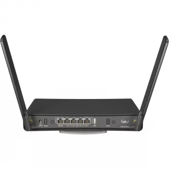Galda maršrutētājs MikroTik hAP ac³ Divjoslu Wi‑Fi 5, Qualcomm IPQ4019 719 MHz, 5x Gigabit RJ‑45, 1x USB, PoE, 2 ārējās antenas, melns