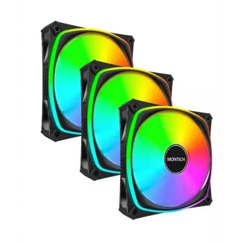 MONTECH AX120 PRO melns 120mm ARGB 3 komplekts