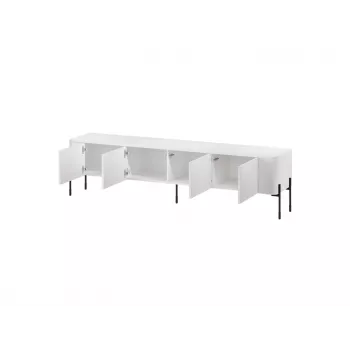 TV skapis Cama Meble VERA 190x40x50 cm, matēti balts, skaidu plākšņu virsma