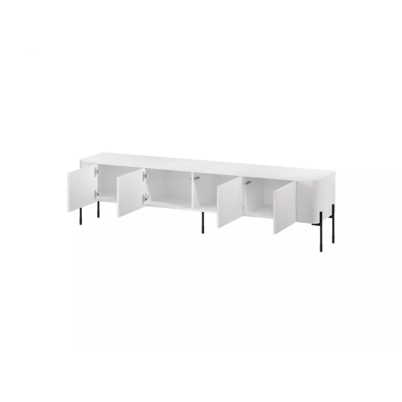 TV skapis Cama Meble VERA 190x40x50 cm, matēti balts, skaidu plākšņu virsma