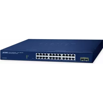 Pārvaldāms slēdzis PLANET 24-Port 10/100/1000T + 2-Port L2 Gigabit Ethernet