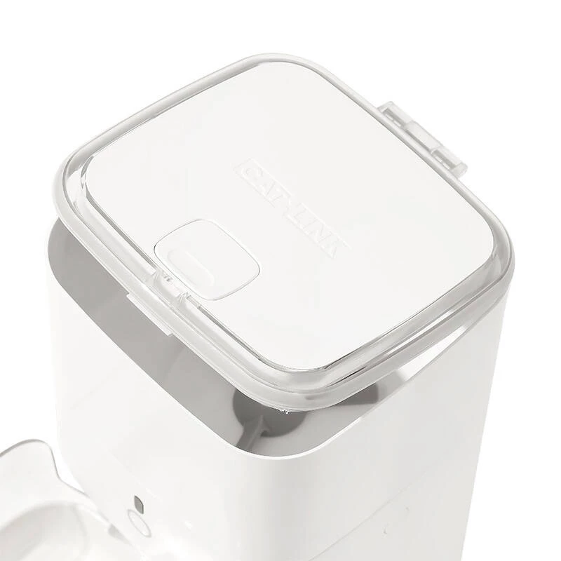Automātiskā mājdzīvnieku barotava un dzirdinātājs Catlink Fresh 2 Luxury — ABS korpuss, 4 L sausās barības ietilpība, maiņstrāvas/bateriju barošana, universāls suņiem un kaķiem, balts