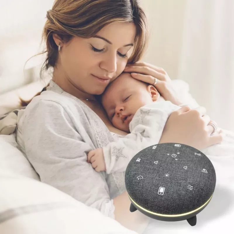 Pārnēsājamais skaļrunis MANTA SPK03-GR Szumi-GO — zaļš, Bluetooth, mazuļu miega skaņas, taimeris, RGB fona apgaismojums, 12,5×7,5×12,5 cm