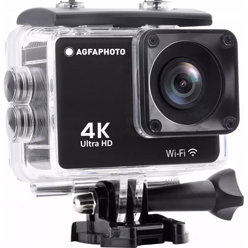 AgfaPhoto Action Cam Action Cam 4K, ūdensizturīga, Wi-Fi, lēna kustība/laika intervāls (AC9000BK)