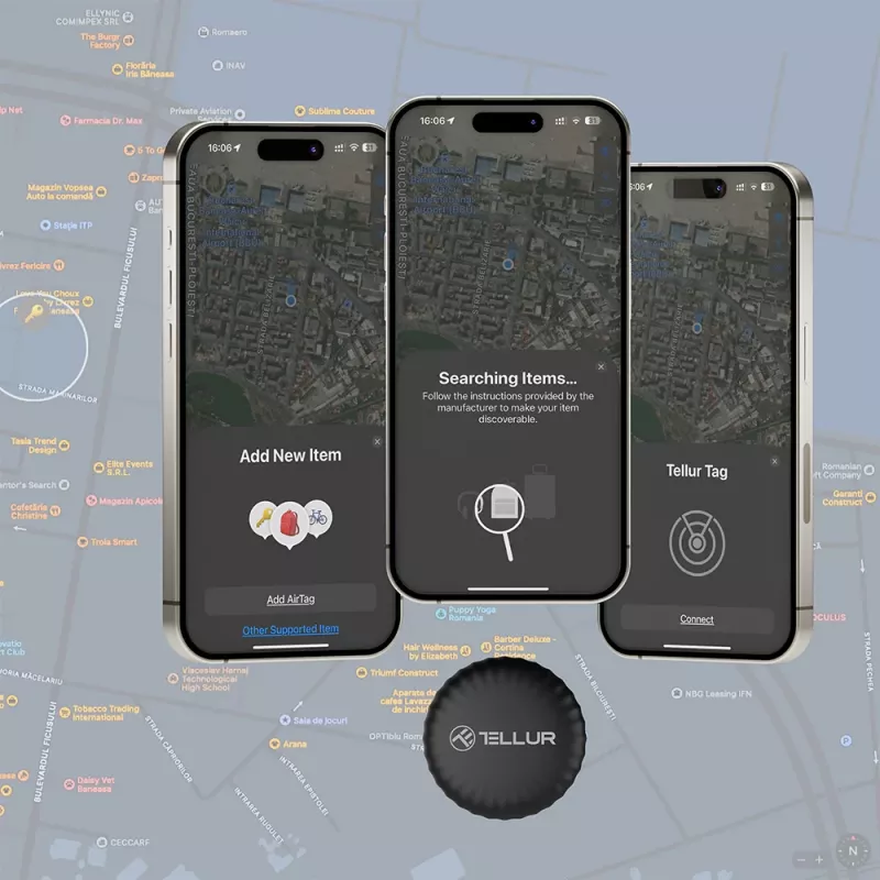 Bluetooth pretpazaudēšanas izsekotājs Tellur TLL173021, ūdensizturīgs, kompakts atslēgu meklētājs