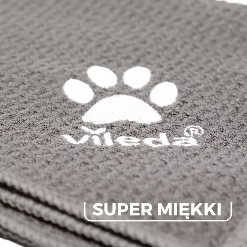 Towel VILEDA Pet Wipes 172650 450x700 mm, poliesters, mazgājams veļas mašīnā, pelēks