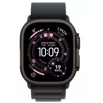 Viedpulkstenis Apple Watch Ultra 3 GPS + Cellular 49mm melns titāna korpuss ar melnu Alpine Loop siksnu (Liela)
