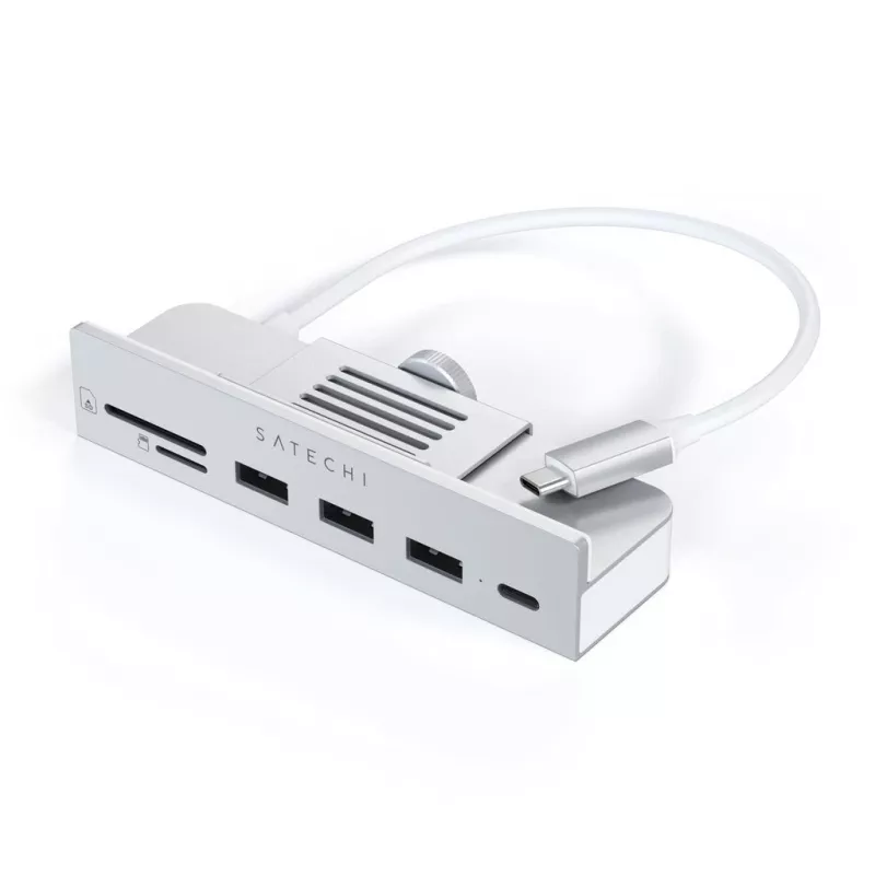 Klēpjdatora dokstacija / pieslēgvietu replikators Satechi ST-UCICHS USB 3.2 Gen 1 Type-C, USB-A pieslēgvietas, SD/MicroSD, sudraba