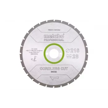 Circular Saw Blade Metabo HW/CT 216x30x28Z Cordless Cut Wood Professional