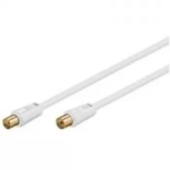 Wentronic Goobay antenas pieslēguma kabelis, 100% ekranēts, apzeltīts, balts, 5 m - koaksiālais spraudnis koaksiālā ligzda (67285)