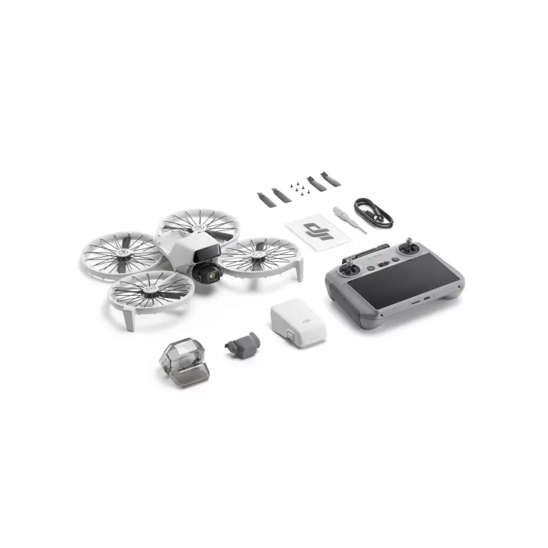 Drons DJI Flip 4 ar 48 MP kameru, 4K (3840x2160), 3110 mAh bateriju, 16 m/s, 14 000 m diapazonu, 4 rotoriem, 0,249 kg, melns/baltss