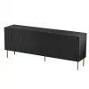 JUNGLE kumode 190x40.5x74.5 melns matēts + zelta krāsas kājas
